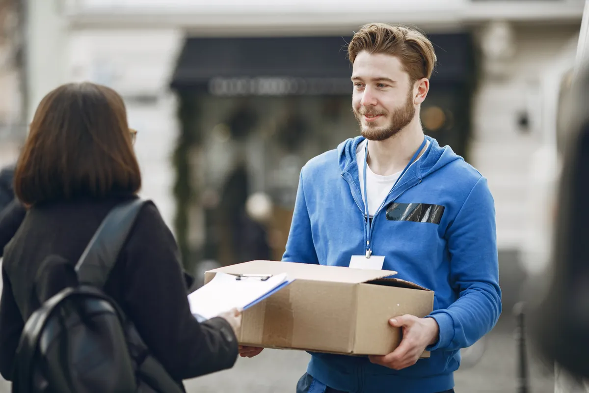 International business customer receiving manufactured products exported from India